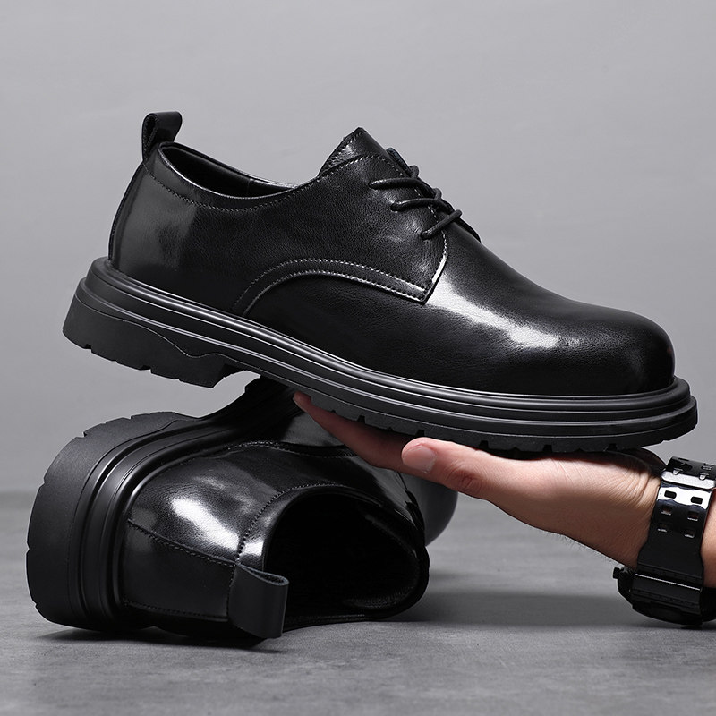 秋冬季新款马丁靴真皮男士中帮短靴加绒保暖皮靴子休闲鞋男款男鞋