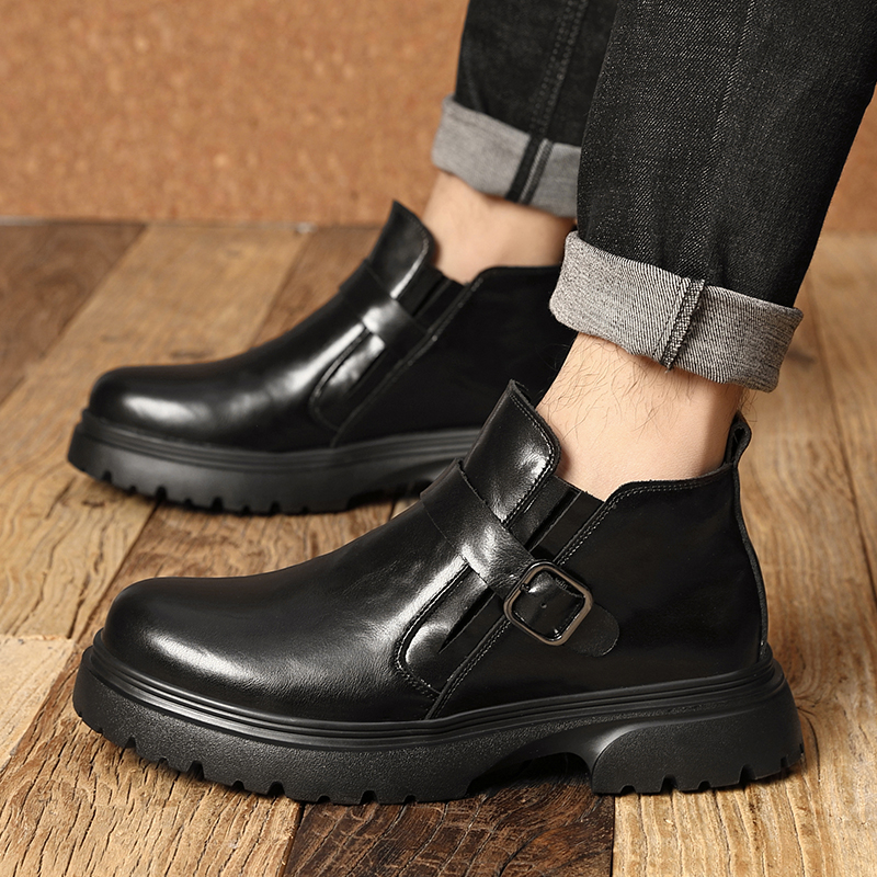 马丁靴男中帮冬季加绒2025新款