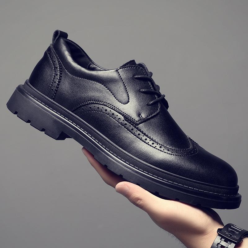 2024秋冬季新款商务布洛克皮鞋
