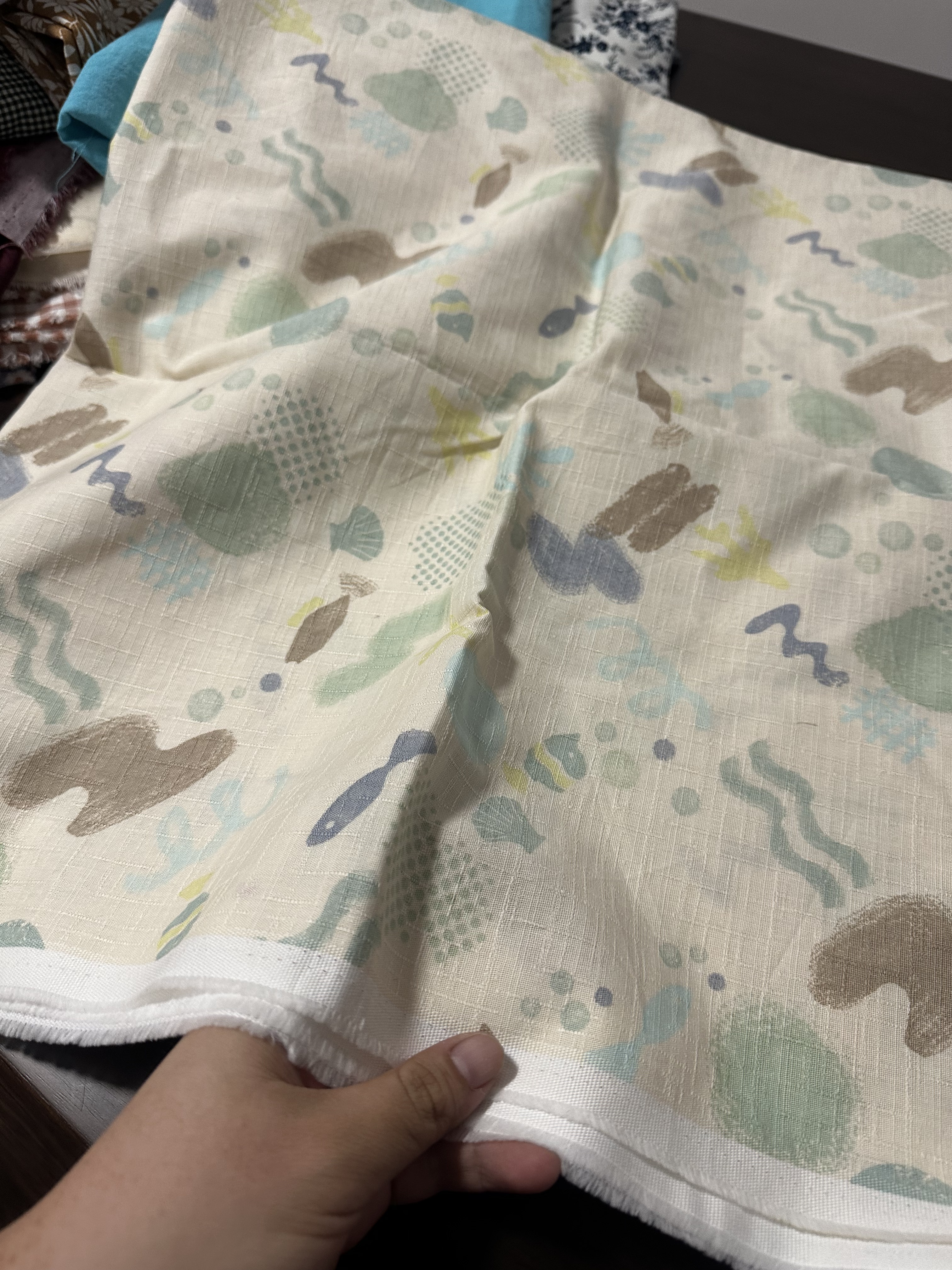 一米 日本纯棉 小鱼款 9021布料面料 宽1.15左右