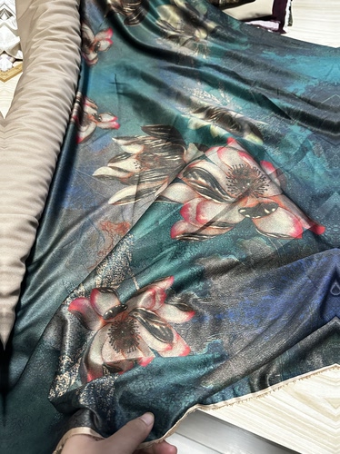 2米 大荷花 段子布料 7993面料（宽1.45米左右）