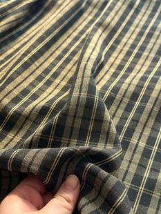 一米 卡黑色 格子 软垂 微弹 韩国时装料面料