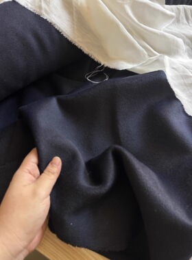 一米 日单 藏蓝色 不能揭开 柔软 双面羊毛布料（宽1.45米左右）