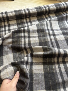 宽1.45米左右 1.5米 面料 格子毛纺布料 咖色