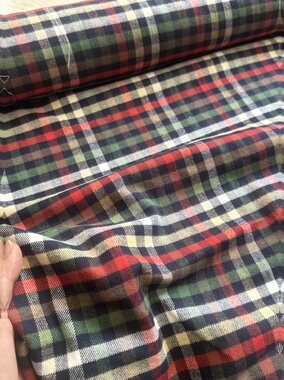 一米 黑绿色 格子 棉绒布料 0785面料（宽1.3米左右）