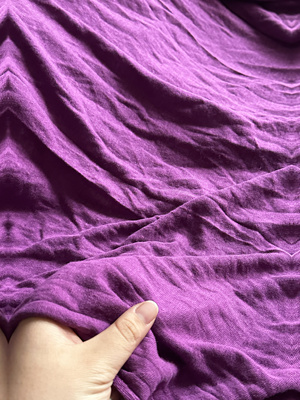 2米 紫色 麻针织布料 3607面料（宽1.6米左右）