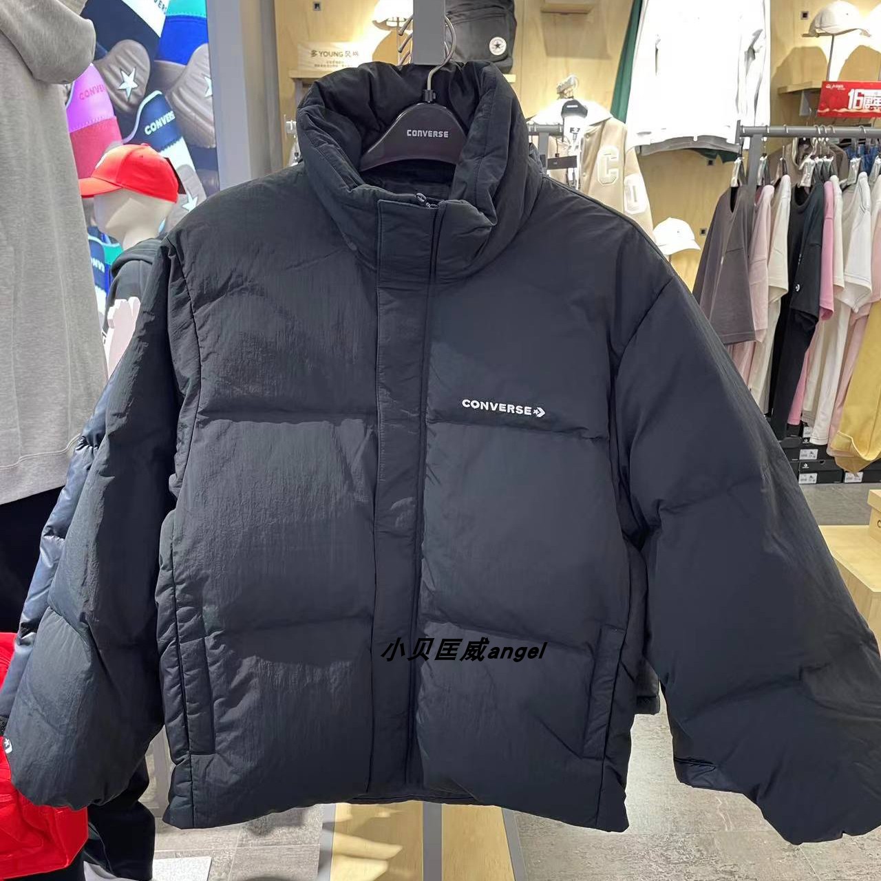 匡威冬季立领短款保暖羽绒服男士