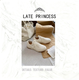 休闲板鞋 LATE 中厚底增高系带小白鞋 春新款 PRINCESS 白昼