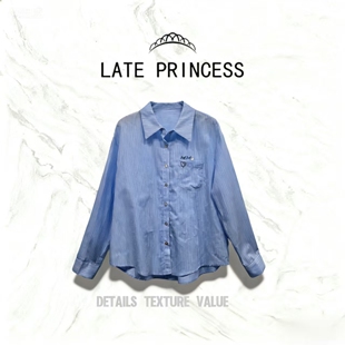 春款 LATE PRINCESS 彩旗 百搭衬衣 爱刺绣长袖