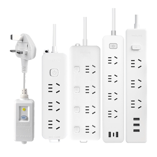 飞利浦英标插排中国香港转换排插英式插头转换器英规排插英国插座