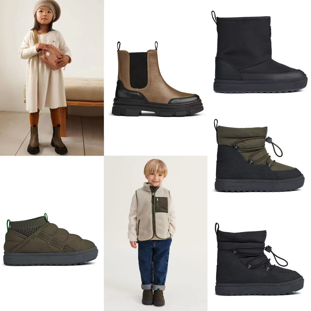 liewood皮靴百搭休闲低筒短靴