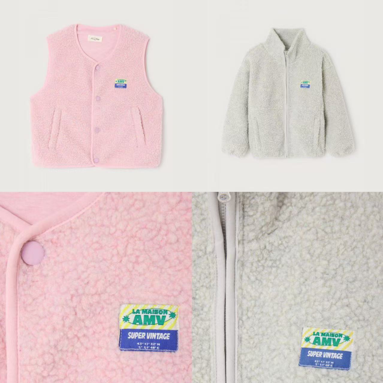 AMV儿童羊羔绒背心马甲长袖外套