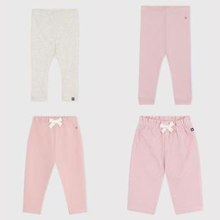 外穿保暖直筒裤 现货Petit 长裤 25秋冬女婴打底裤 子 Bateau童装