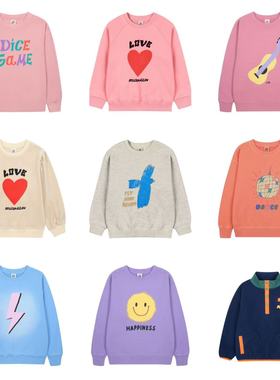 现货Jelly Mallow童装25秋冬儿童卫衣绒衫彩色logo长袖打底