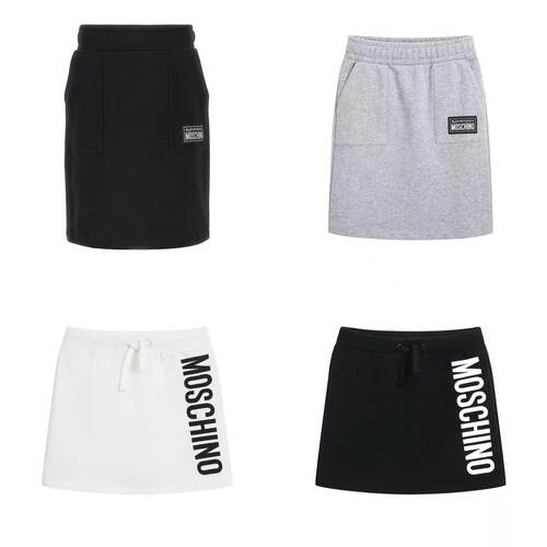 3z现货Moschino童装24秋冬女童休闲风百搭小熊LOGO连半身裙短裙