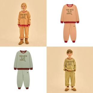 彩色长裤 现货Jelly 卫衣绒衫 25秋冬儿童套装 束脚 Mallow童装