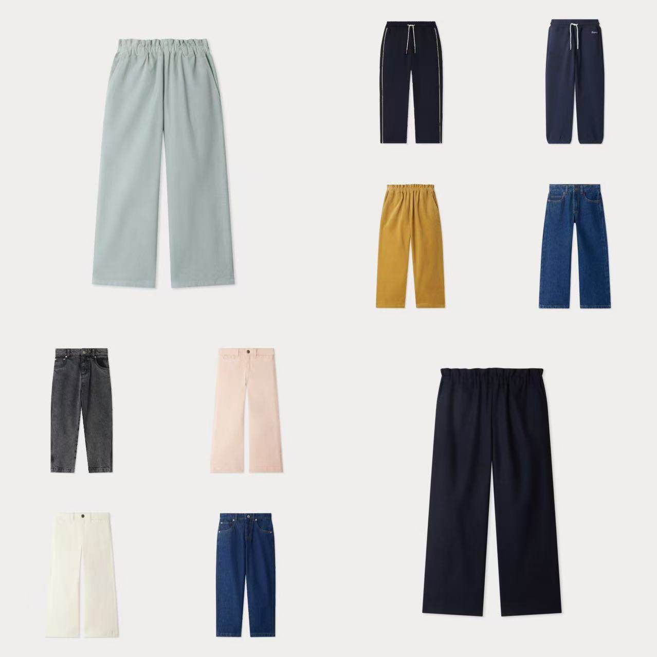 直筒裤长裤牛仔裤纯色休闲裤