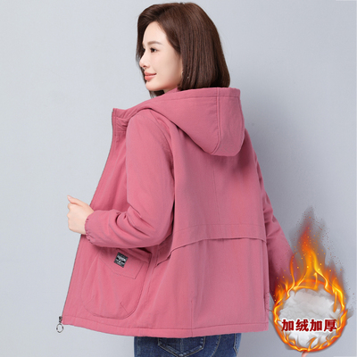 妈妈款纯棉加绒加厚外套女中年2025年新款冬季夹克衫保暖抓绒棉衣