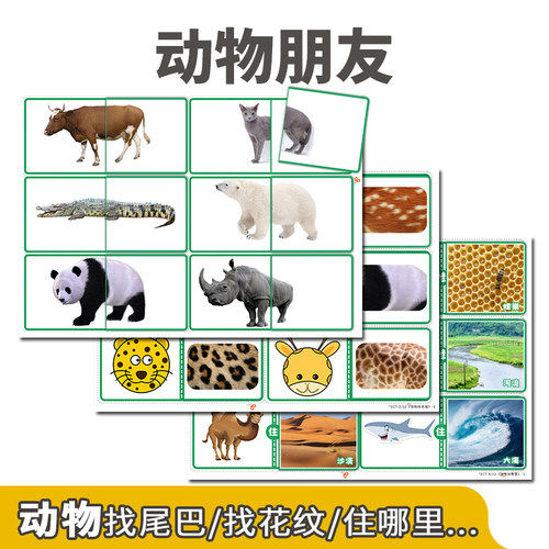 幼儿园小中班动物找尾巴益智区