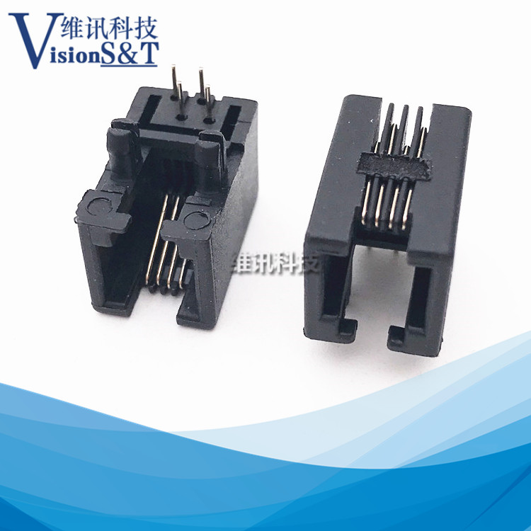 RJ11 ºÚÉ« 4P4 95001-4P4C ²å×ù RJ10µç»°²å×ù µç»°²å×ù