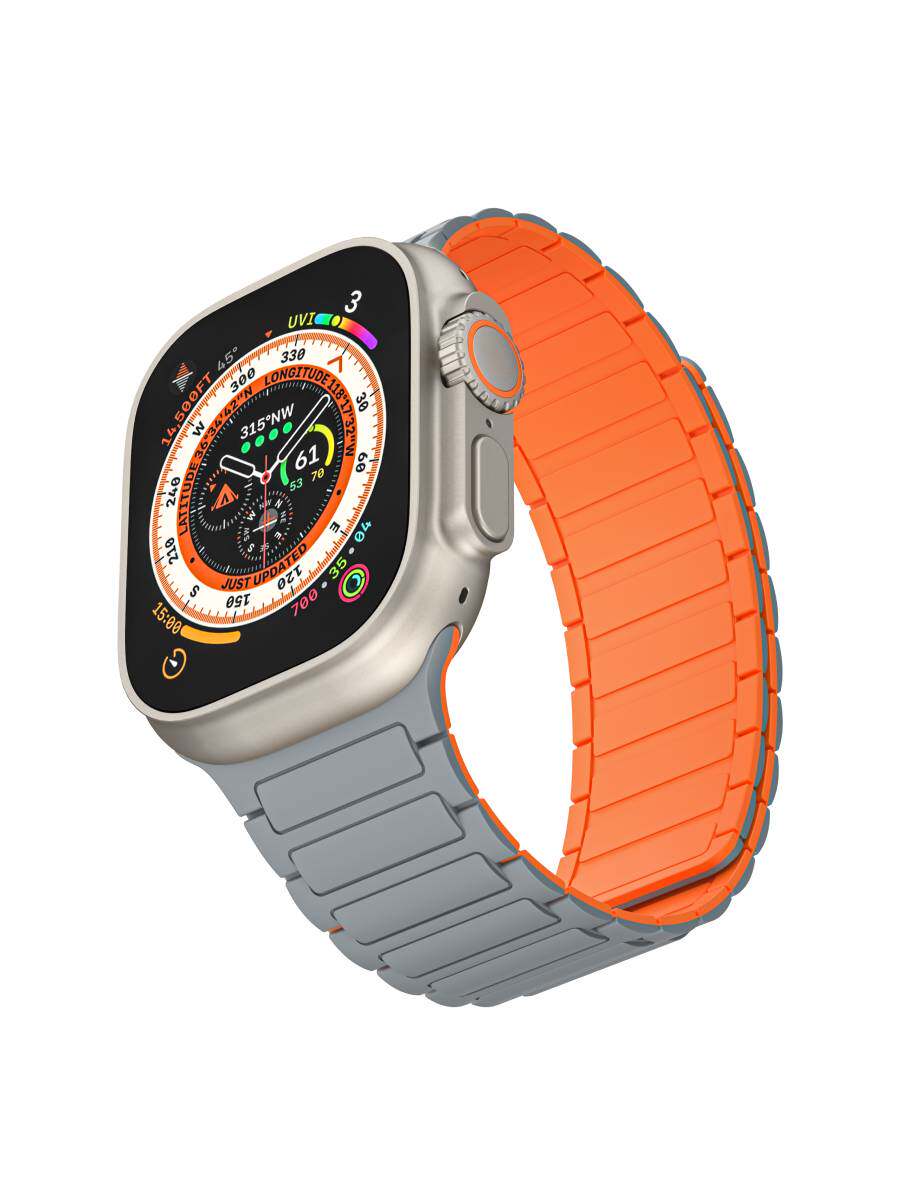 COMPATIBLE APPLE WATCH STRAP MAGNETIC APPLEWATCH S8910ULTRA SILICONE IWATCH SE567 TWO-COLOR