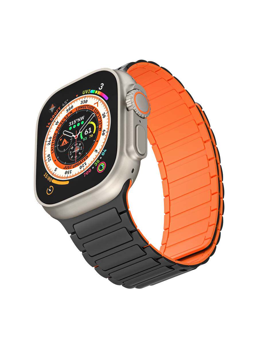 COMPATIBLE APPLE WATCH STRAP MAGNETIC APPLEWATCH S8910ULTRA SILICONE IWATCH SE567 TWO-COLOR