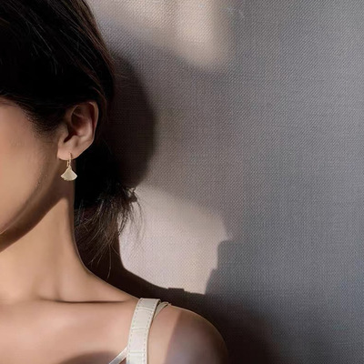 猫眼石扇形耳环轻奢高级感气质大气银耳坠适合方圆脸的耳饰女耳钩