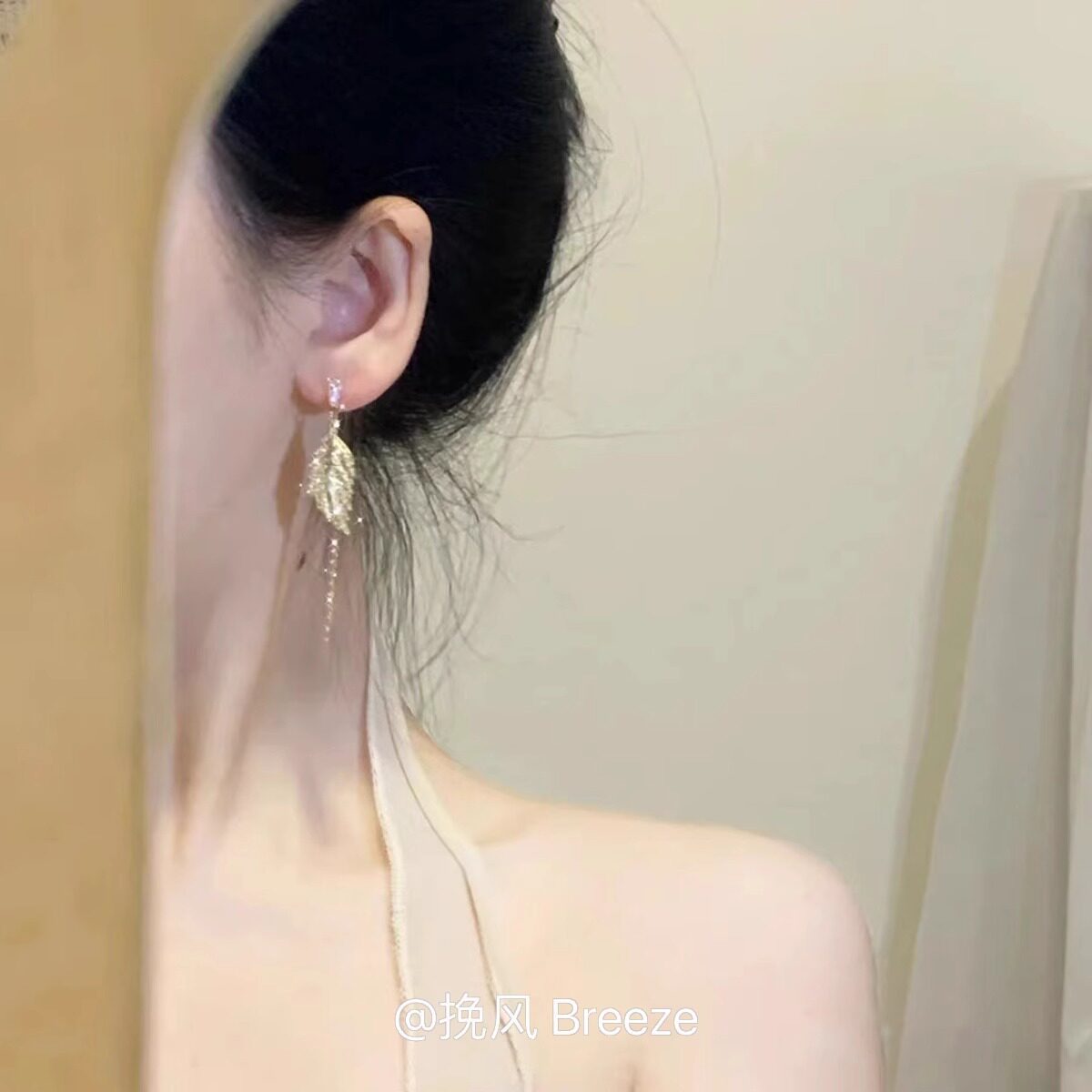 唯美感~流苏叶子耳环不挑脸型