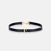 明星同款 太阳月亮项圈女颈带黑色锁骨链choker脖颈链潮牌百搭小众