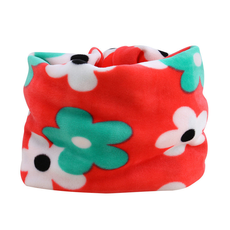 산호 벨벳 어린이 스카프 2019 가을 겨울 더블 레이어 양면 두꺼운 따뜻한  목 스카프 소녀와 소년