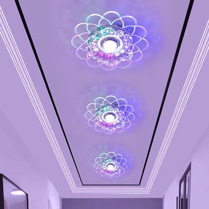 灯具全屋新款过道灯走廊吊灯网红爆款七彩花瓣灯走廊灯led玄关灯