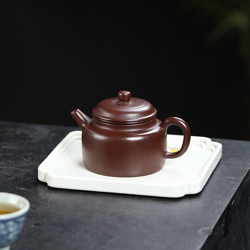 宜兴原矿紫朱泥大口德钟壶紫砂壶