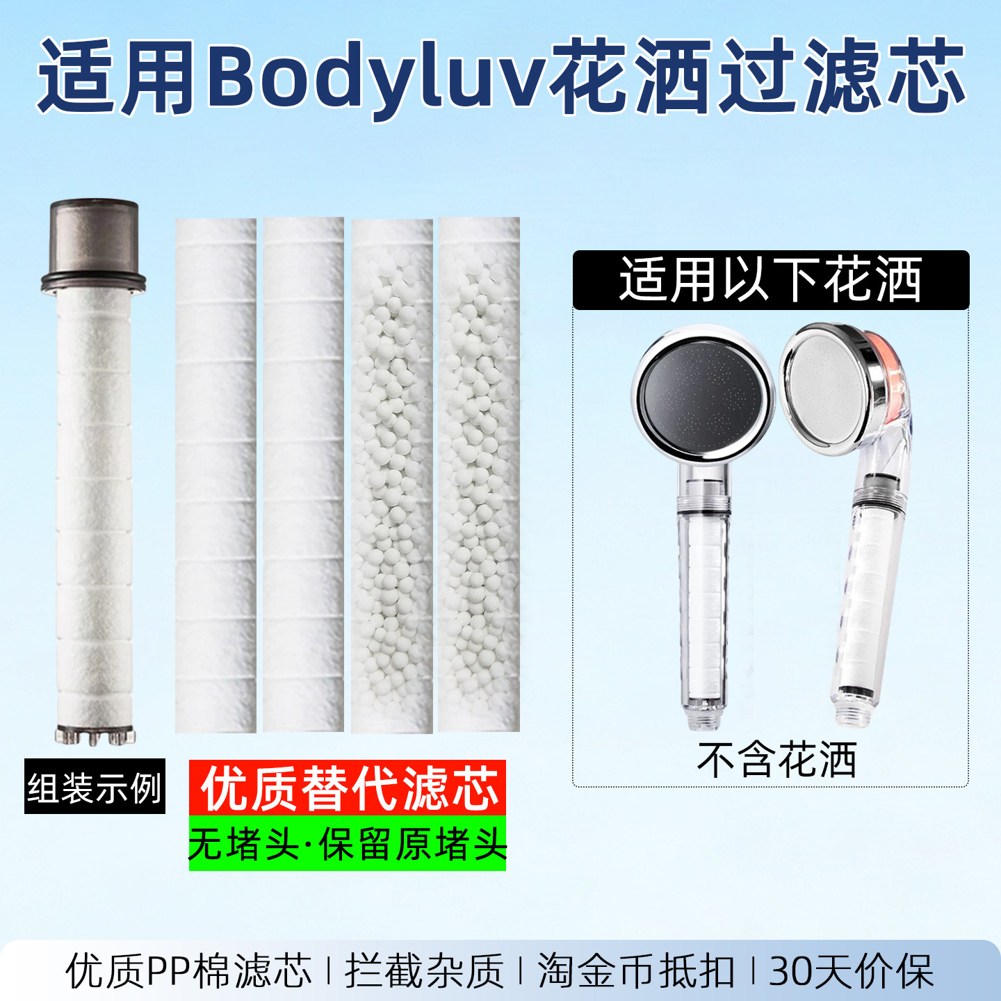 适配韩国Bodyluv花洒过滤芯龙头过滤器替换净水阻垢PP棉除氯内芯