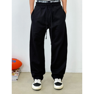 垂感长裤 BurnBro 秋基础百搭宽松直筒休闲裤 卫裤 子男 445G重磅美式