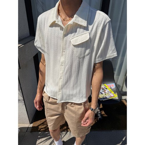 cleanfit古巴领短袖衬衫男女
