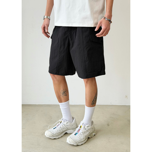 中裤 BurnBro美式 男女夏宽松直筒休闲口袋运动五分裤 短裤 复古工装