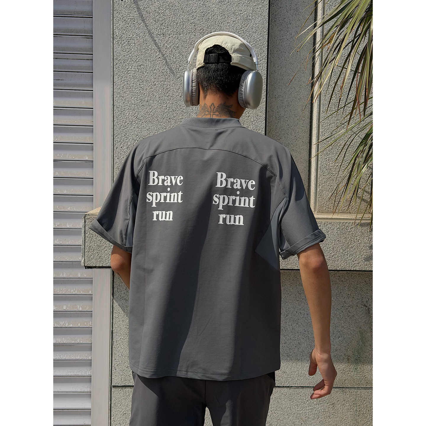 BurnBro美式运动健身凉感短袖男女跑步百搭休闲宽松T恤中性训练服