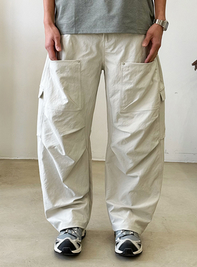 BurnBro美式弯刀裤春夏宽松直筒裤男女工装伞兵裤户外休闲裤情侣