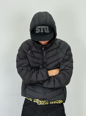 BurnBro轻量化90白鹅绒美式短款双面排骨羽绒服冬季保暖防寒外套