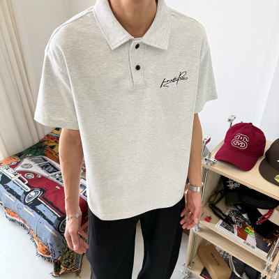 夏季美式polo衫男复古