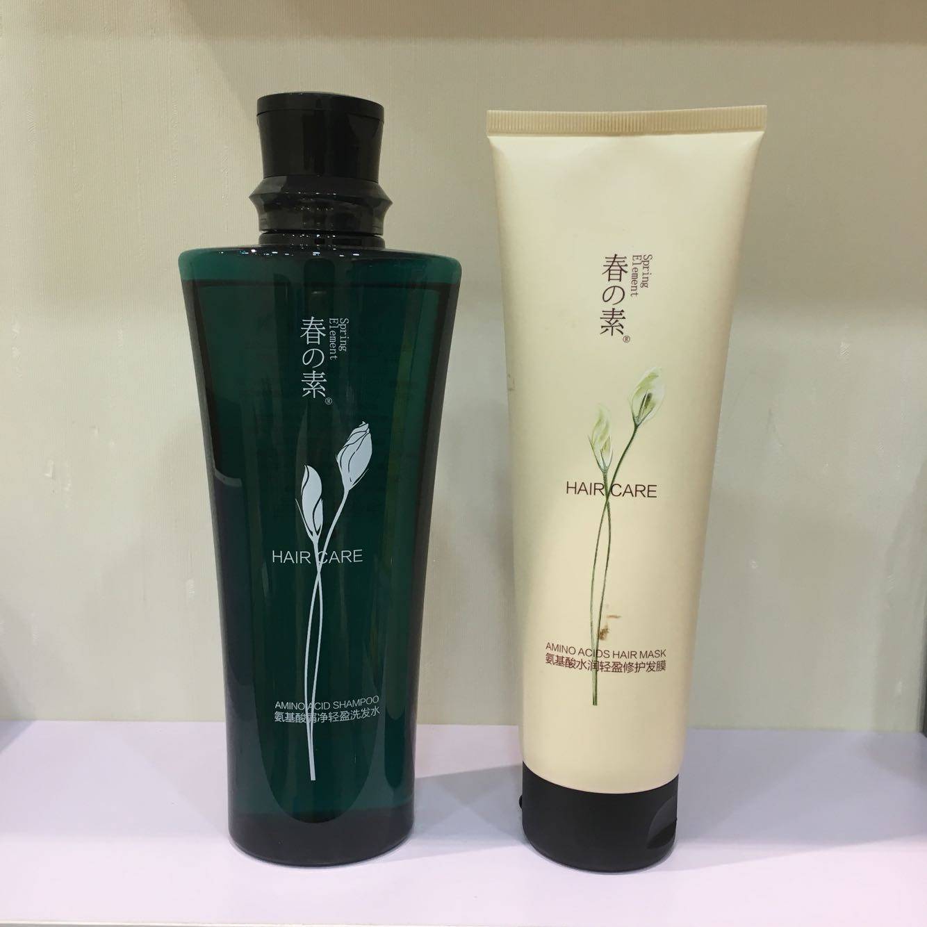 老款春素正品氨基酸屑净轻盈植物洗发水修护发膜水疗柔顺套装清爽