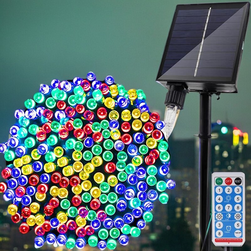 太阳能led彩灯串户外防水 花园庭院装饰圣诞节日满天星星串灯节能