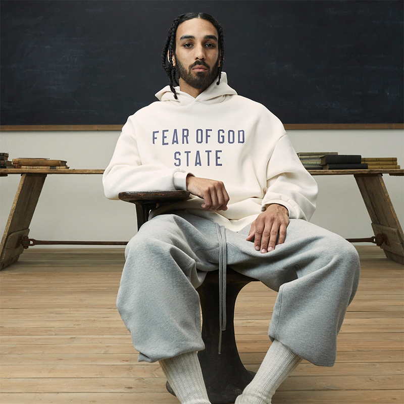 FOG FEAR OF GOD ESSENTIALS复线秋冬加绒宽松情侣连帽卫衣帽衫潮