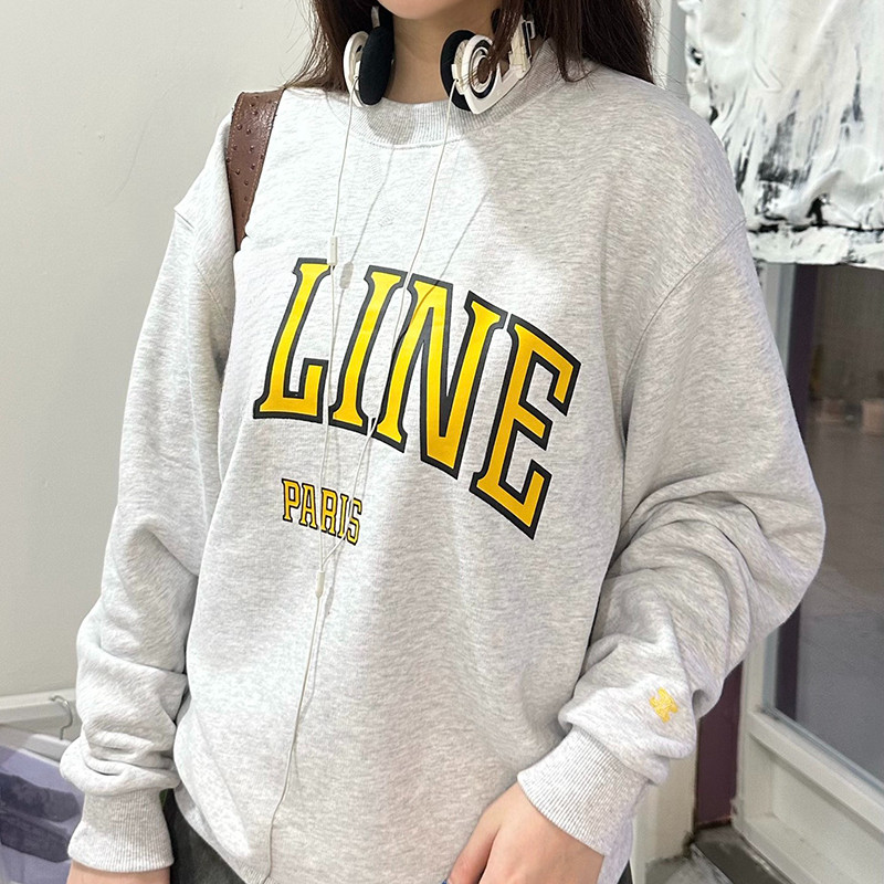 VicxxClothing出品女装新款LINE字母印花凯旋门刺绣圆领套头卫衣