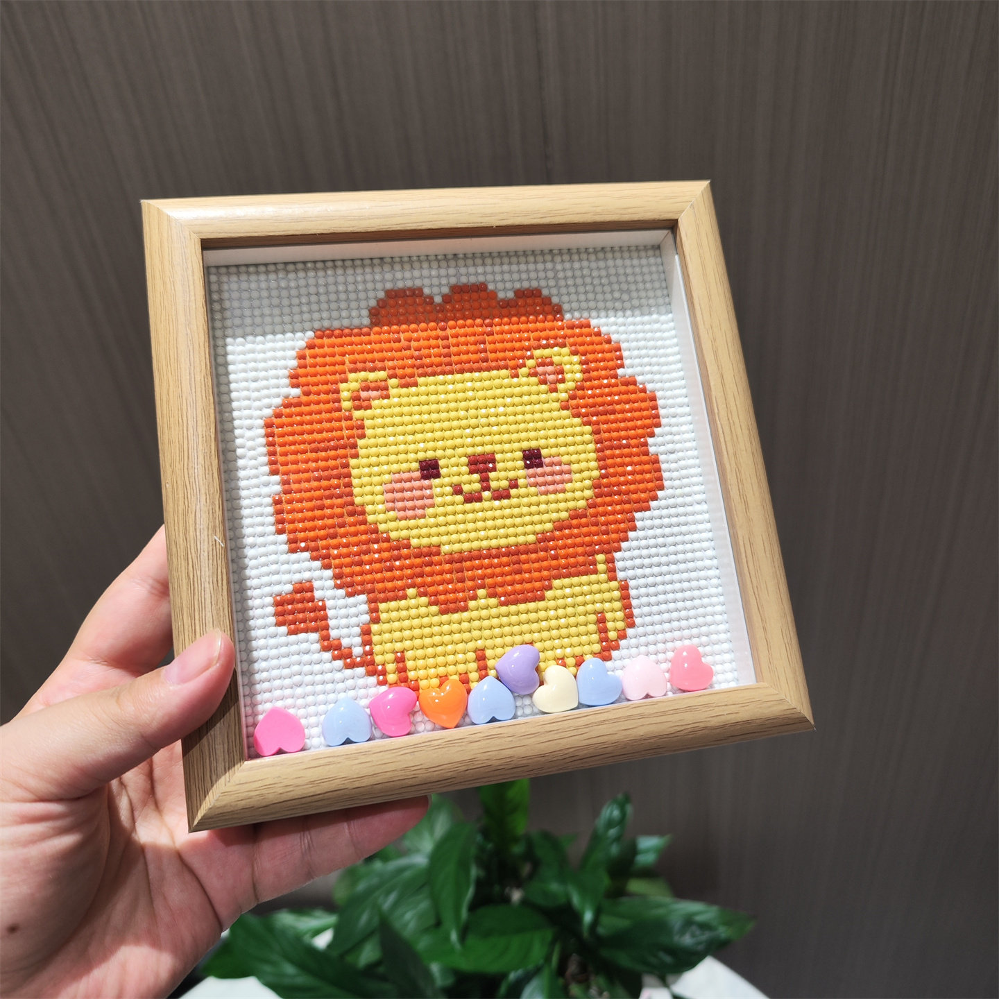 可爱小狮子钻石画送画框