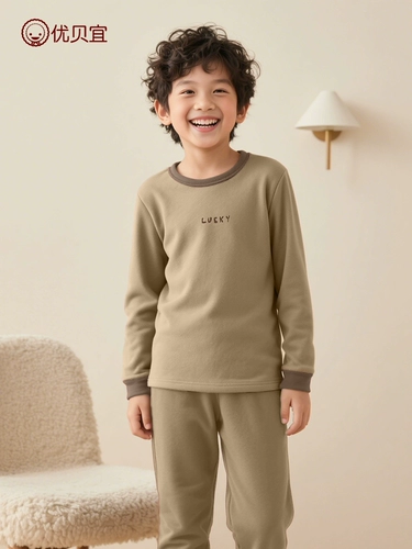 Бархатное удерживающее тепло нижнее белье, детский комплект, пижама для мальчиков, термобелье, подходит для подростков