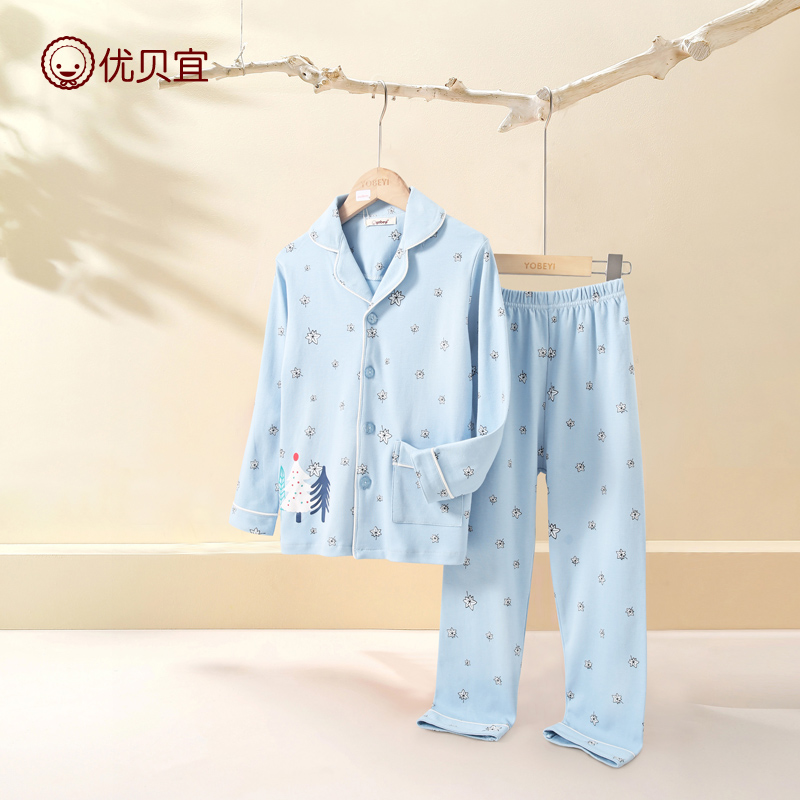 开衫儿童家居服纯棉长袖睡衣春季