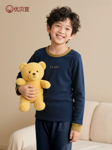 Бархатное удерживающее тепло нижнее белье, детский комплект, пижама для мальчиков, термобелье, подходит для подростков