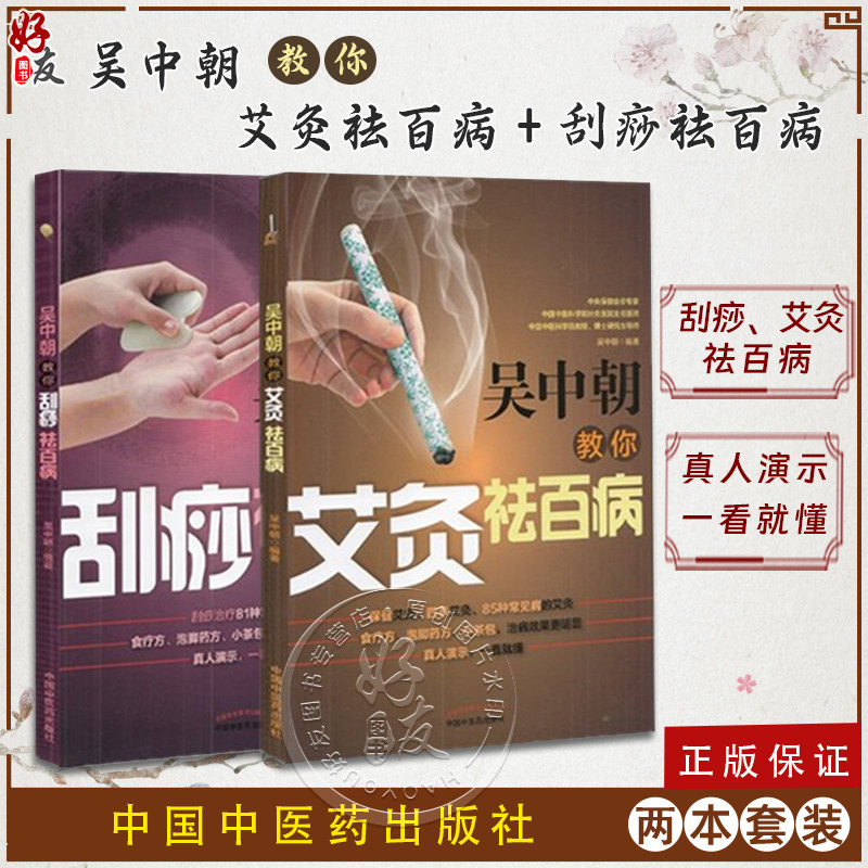 全2册 吴中朝教你艾灸祛百病+吴中朝教你刮痧祛百病 艾灸治疗家庭常见病 好用的养生保健法 吴中朝 编著 中国中医药出版社