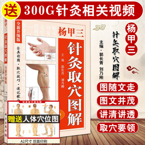 杨甲三针灸取穴图解 取穴技巧 速记歌诀 针灸穴位的特异性等进行了详细介绍使读者更直观更准确地掌握取穴部位和要领9787030579492 - 封面